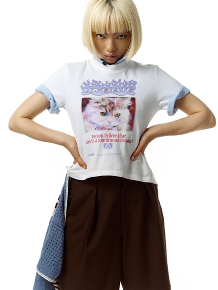 「T-shirt Collection」を着用するアオイヤマダ