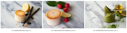 Mr. CHEESECAKE Petit Classic、Petit Raspberry Lime、Petit Fine Green Tea