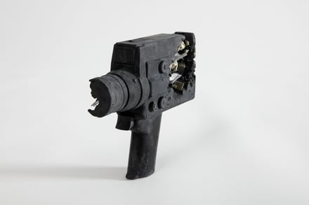 Daniel Arsham, Ash and Pyrite Eroded Camcorder,2022.