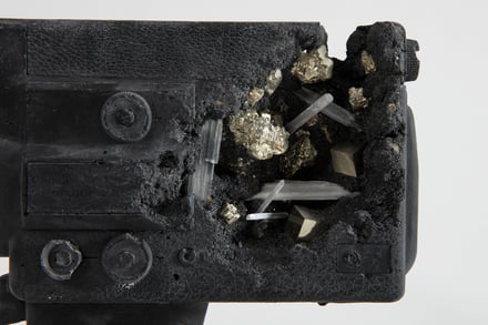 Daniel Arsham, Ash and Pyrite Eroded Camcorder,2022.