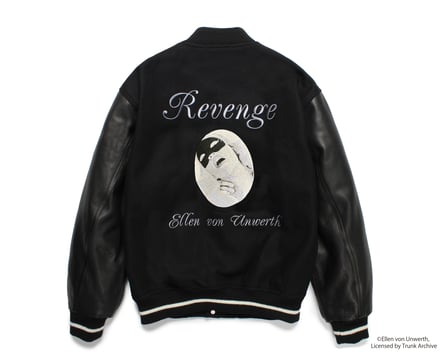 LETHER VARSITY JACKET / BLACK