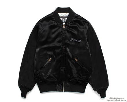 LETHER VARSITY JACKET / BLACK