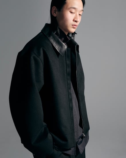 Cashmere Cut-off Drizzler Jacket 着用画像