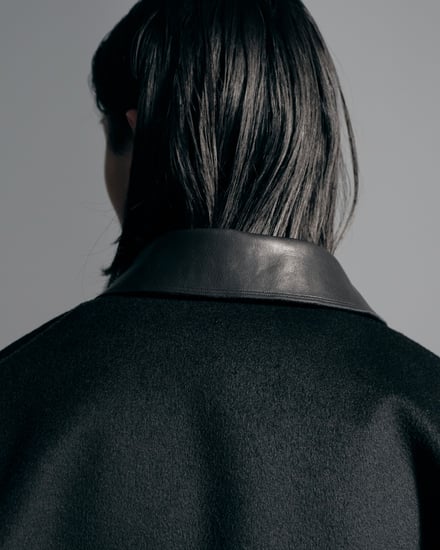 Cashmere Cut-off Drizzler Jacket 着用画像