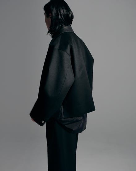 Cashmere Cut-off Drizzler Jacket 着用画像