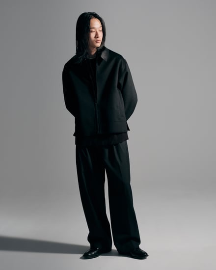 Cashmere Cut-off Drizzler Jacket 着用画像