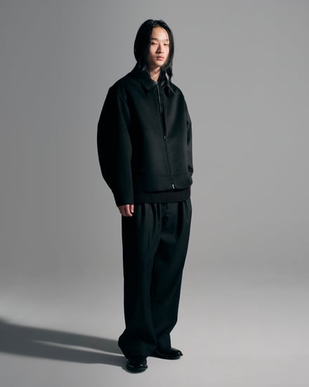 Cashmere Cut-off Drizzler Jacket 着用画像