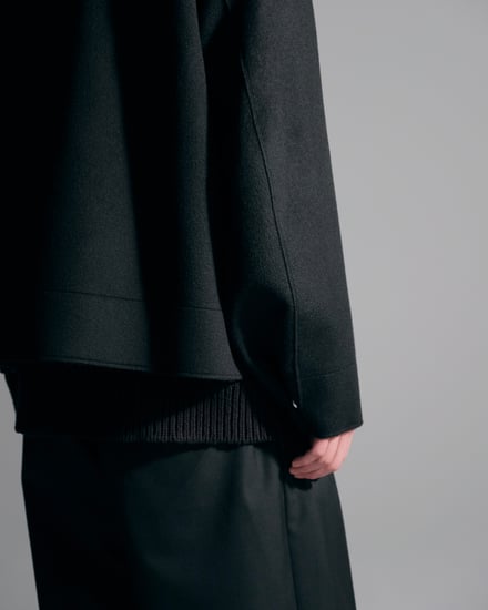 Cashmere Cut-off Drizzler Jacket 着用画像
