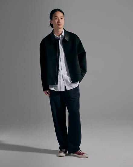 Cashmere Cut-off Drizzler Jacket 着用画像