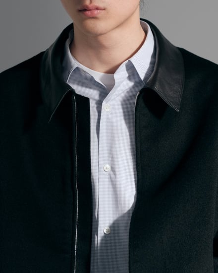 Cashmere Cut-off Drizzler Jacket 着用画像