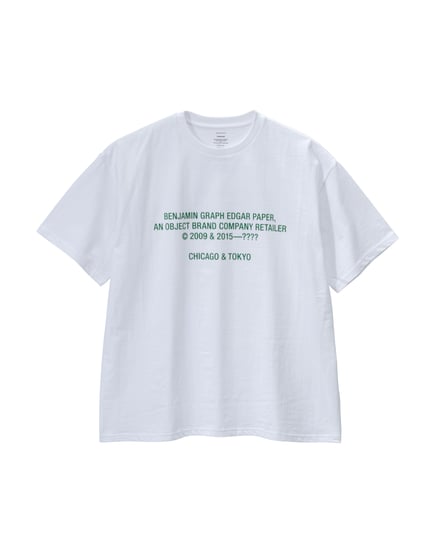 グラフペーパーとベンジャミン・エドガーのコラボレーションTシャツ ホワイト