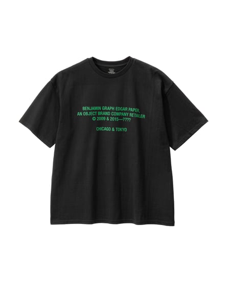 グラフペーパーとベンジャミン・エドガーのコラボレーションTシャツ ブラック