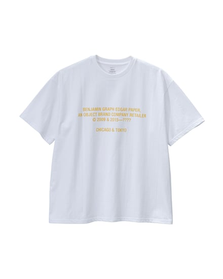 グラフペーパーとベンジャミン・エドガーのコラボレーションTシャツ ホワイト