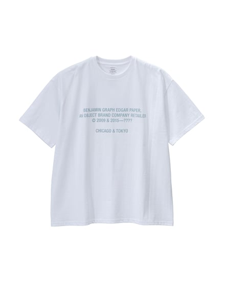 グラフペーパーとベンジャミン・エドガーのコラボレーションTシャツ ホワイト
