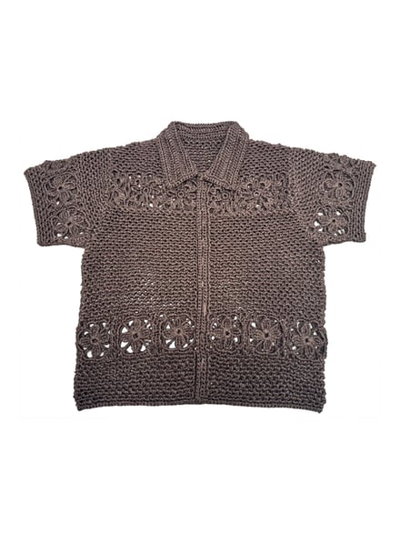 crochet knit shirtの画像