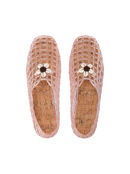 flower shell mesh sandalsの画像