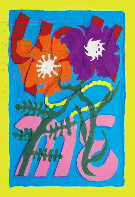 花を描いたアート作品