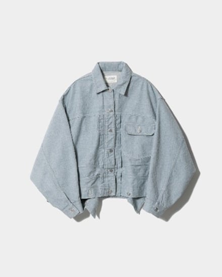double-end recycling denim blouson
