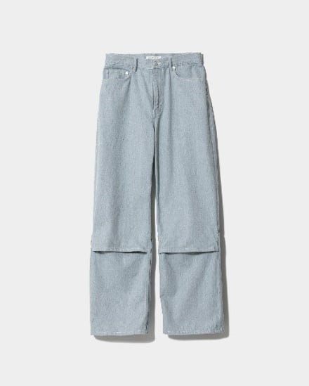 recycling denim flip hem pants