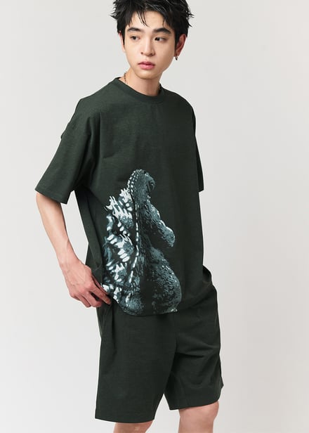 Tシャツとハーフパンツのセットの着画