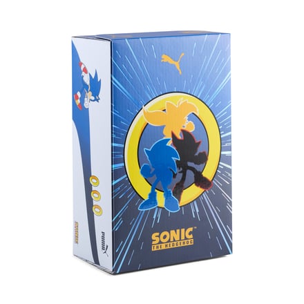 プーマとソニックのコラボレーション商品のヴィジュアル