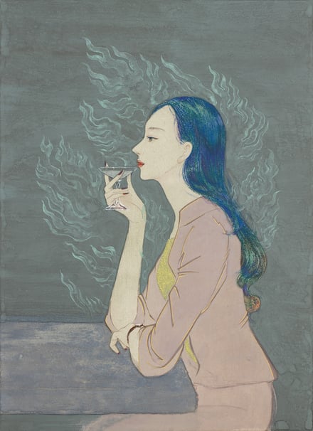 画家・松平莉奈が描いた「六条御息所」着想源の女性像の挿絵