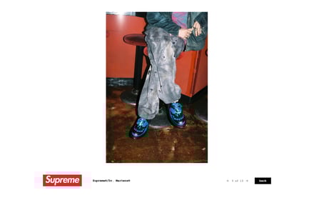 シュプリーム公式サイトのスクリーンショット