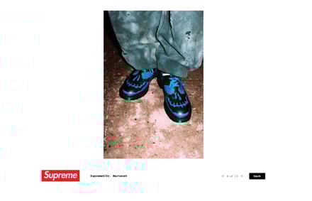 シュプリーム公式サイトのスクリーンショット