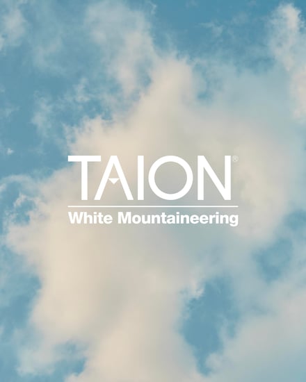 タイオンとホワイトマウンテニアリングがコラボレーションで発売するダウンジャケットとダウンパンツのルック画像