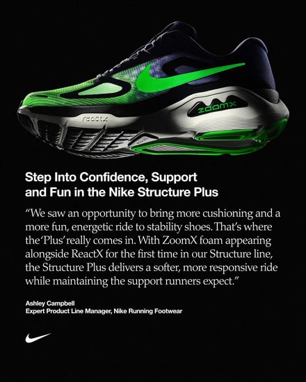ナイキが発売するランニングシューズ「ストラクチャー プラス」のアイテム画像