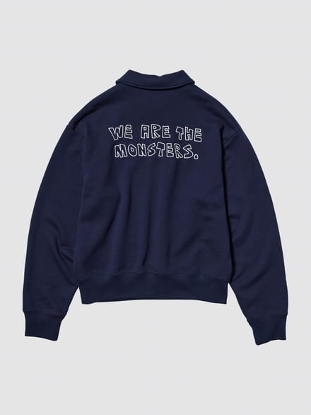 ハーフジップスウェット