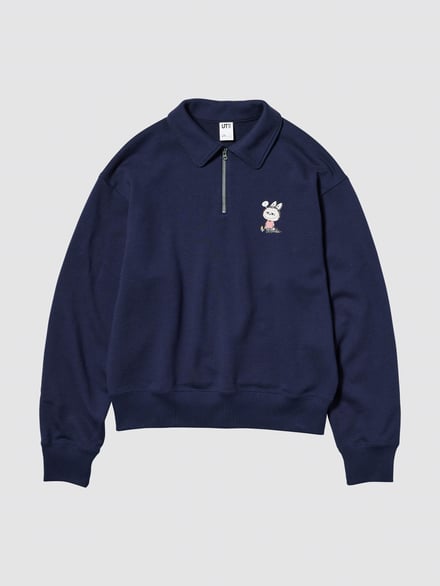 ハーフジップスウェット