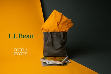 オレンジとグレーのトートバッグ