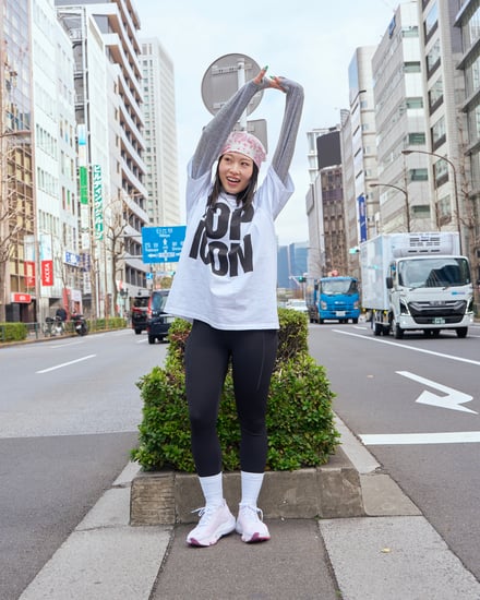 ブルックスのシューズを履いたスナップ