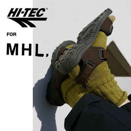MHL.とハイテックのコラボサンダル 着用画像