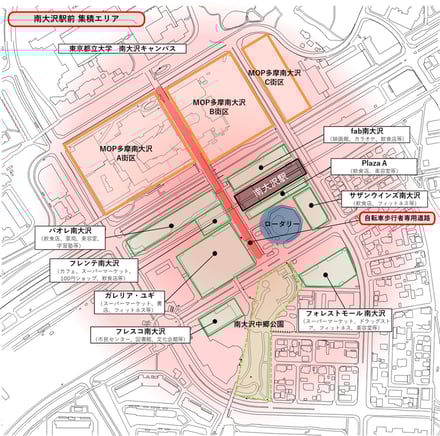 南大沢駅周辺施設マップの画像