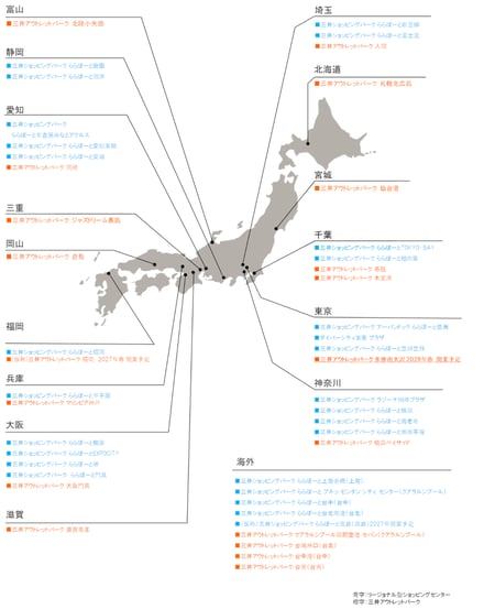 三井不動産のリージョナル型ショッピングセンター・アウトレットモール（2026年4月時点）の画像