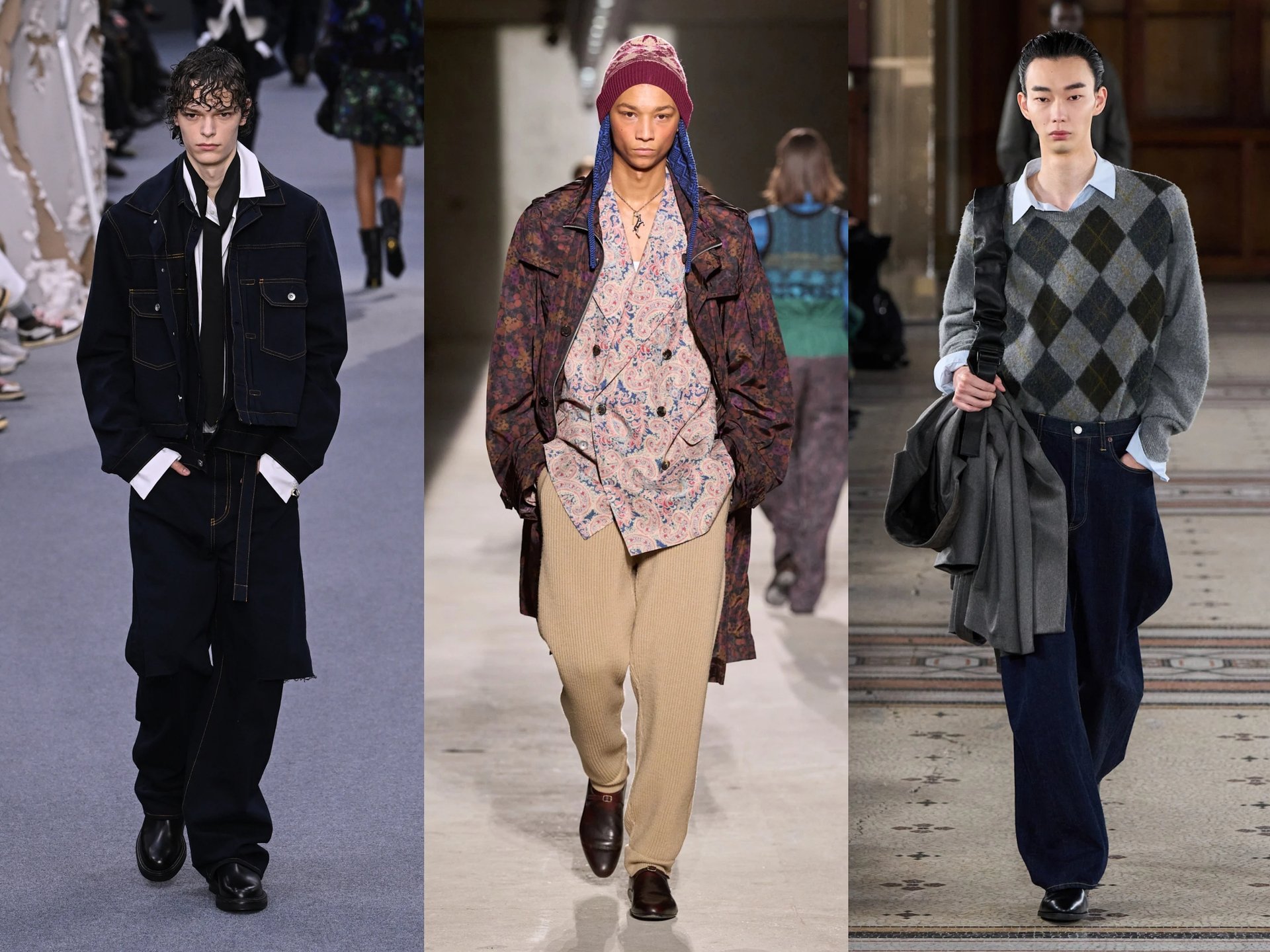 2026年秋冬コレクションのルック画像を使用したコラージュ