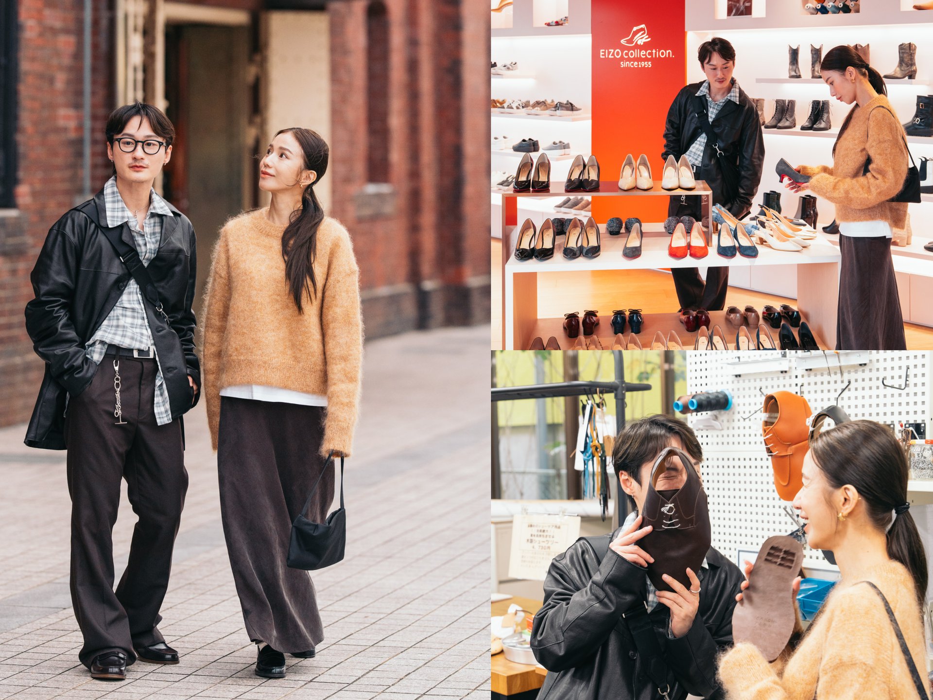 革靴の店内を巡る2人