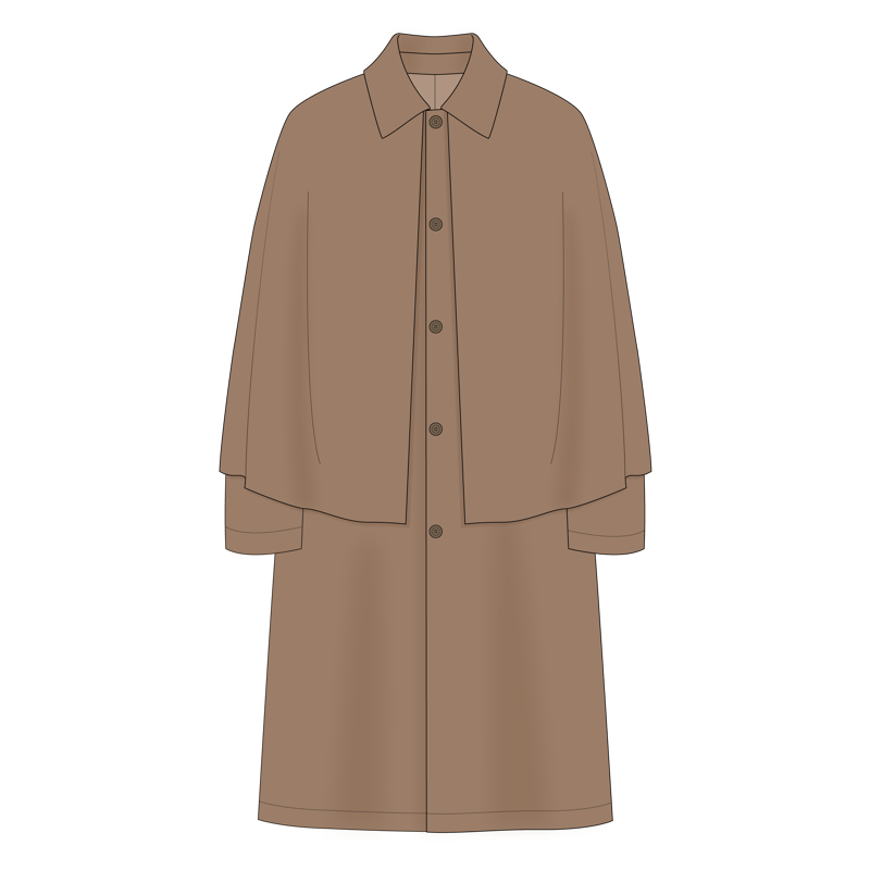 インバネスコート(inverness coat)のイラスト