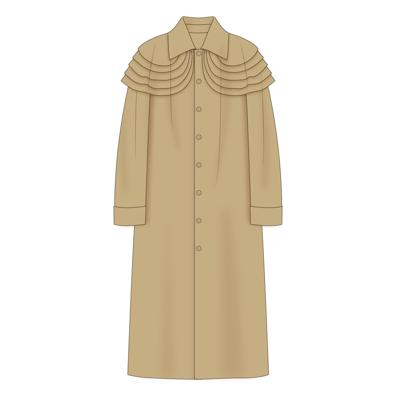 キャリックコート(carrick coat,coachman's coat)のイラスト