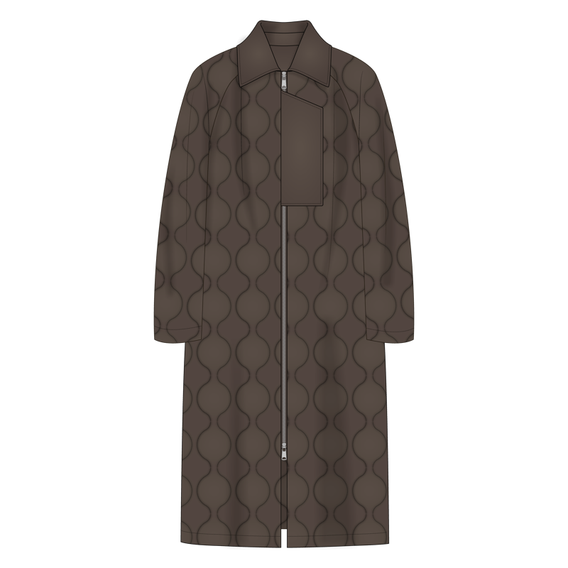 キルティングコート(quilting coat,liner coat)のイラスト