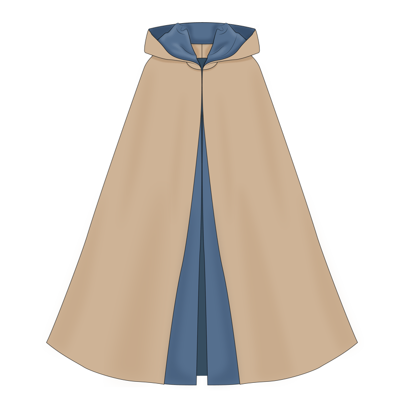 クローク(cloak,cloak coat)のイラスト