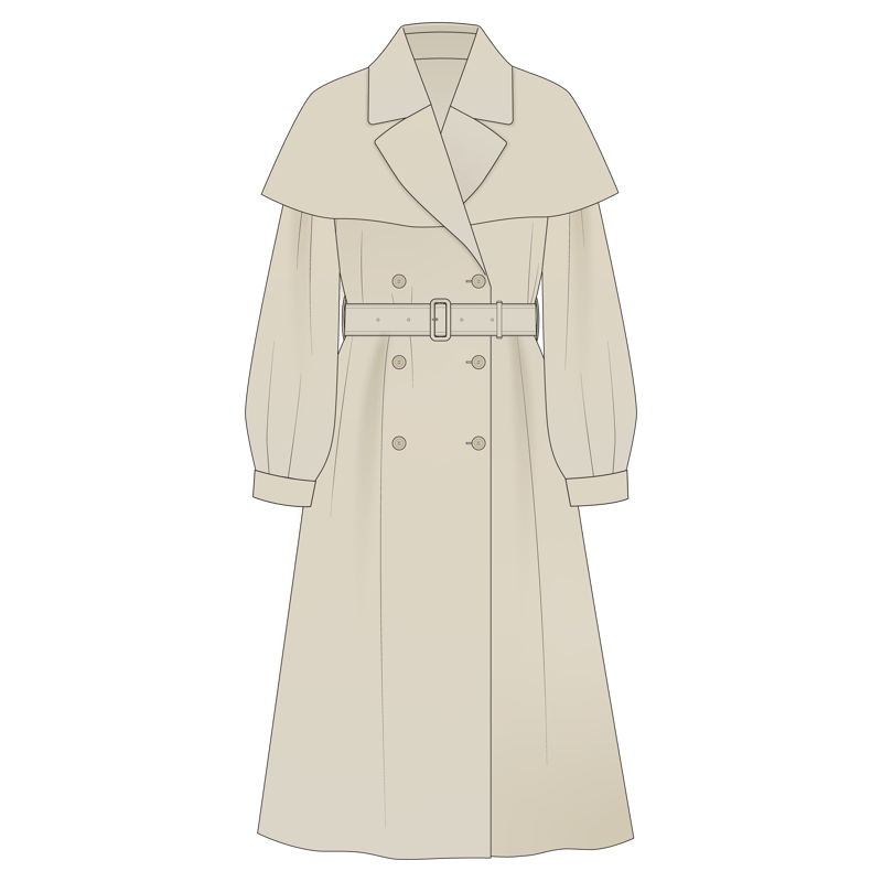 コートドレス(coat dress)のイラスト