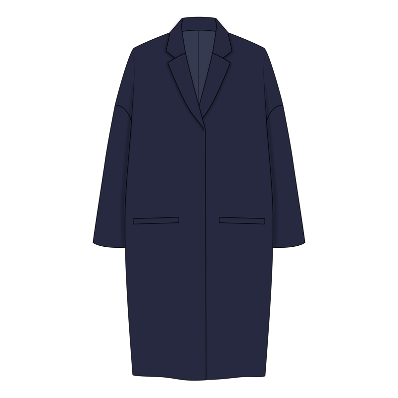 コクーンコート(cocoon coat)のイラスト