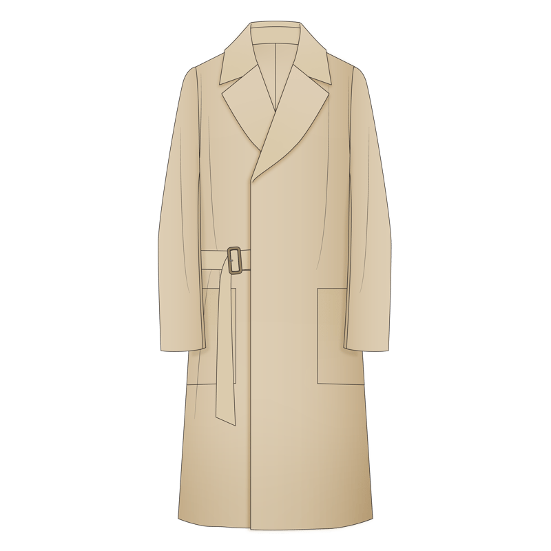 タイロッケン(tielocken,wrap coat)のイラスト