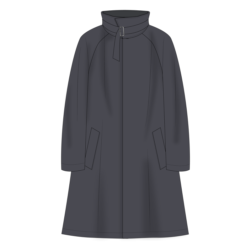 テントコート（フレアコート）(tent coat,flared coat)のイラスト