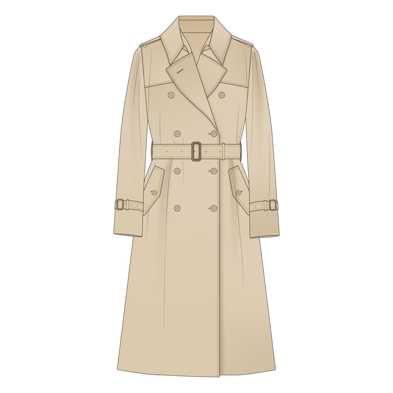 トレンチコート(trench coat)のイラスト