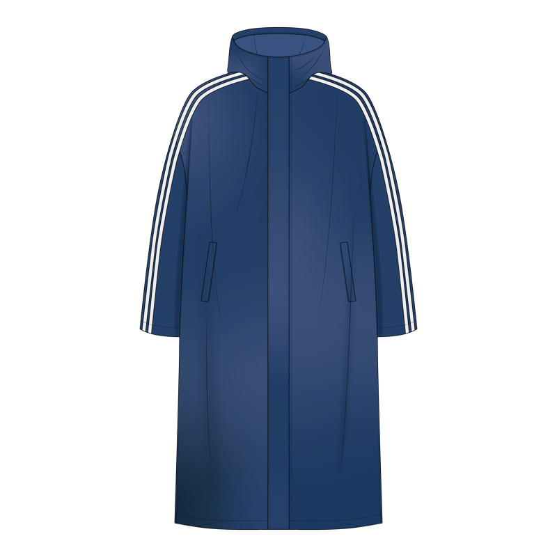 ベンチコート(bench coat,stadium coat)のイラスト