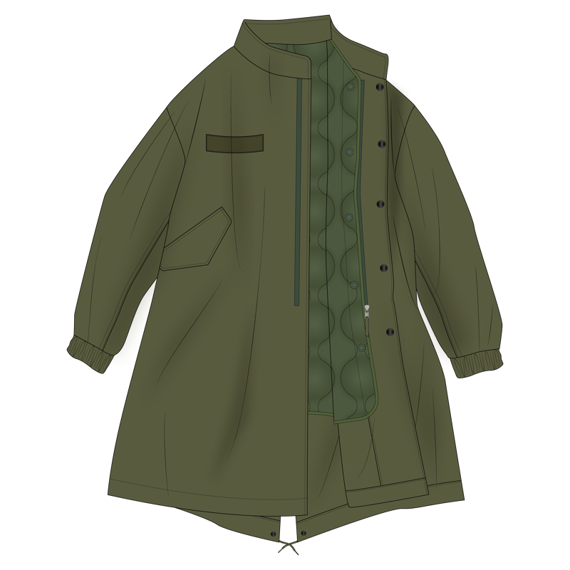 ライナーコート(liner coat,three season coat)のイラスト